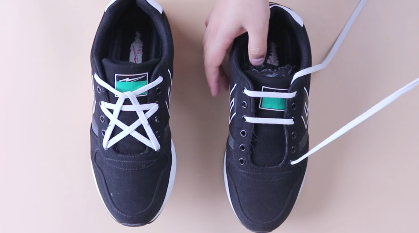 五角星鞋带系法,很多人见过但是不会系,看完视频才知道太简单了