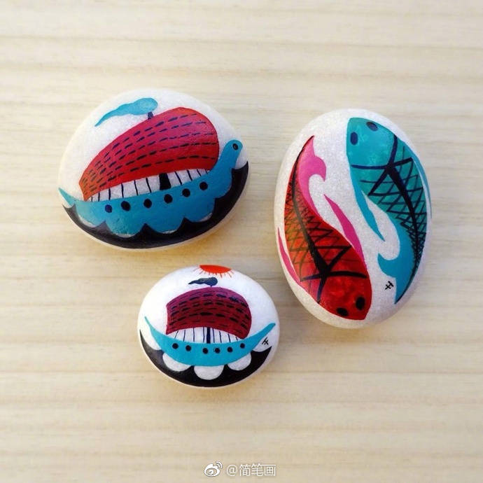 小清新创意手绘石头画