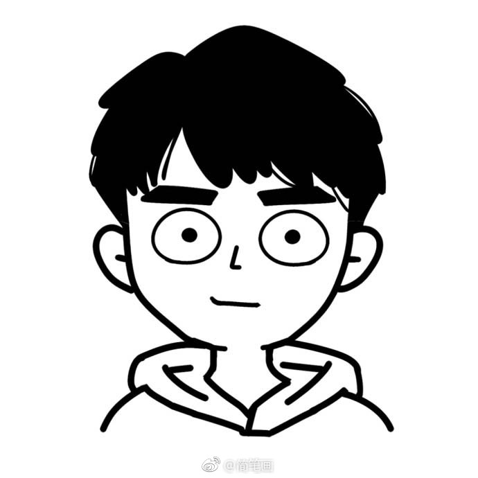 70╮黑白系列简笔画小头像by合家欢阿欢阿欢