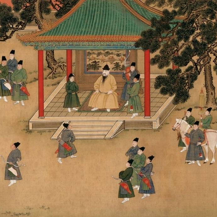 明宣宗行乐图卷|是明代宫廷绘画中表现帝王生活的作品