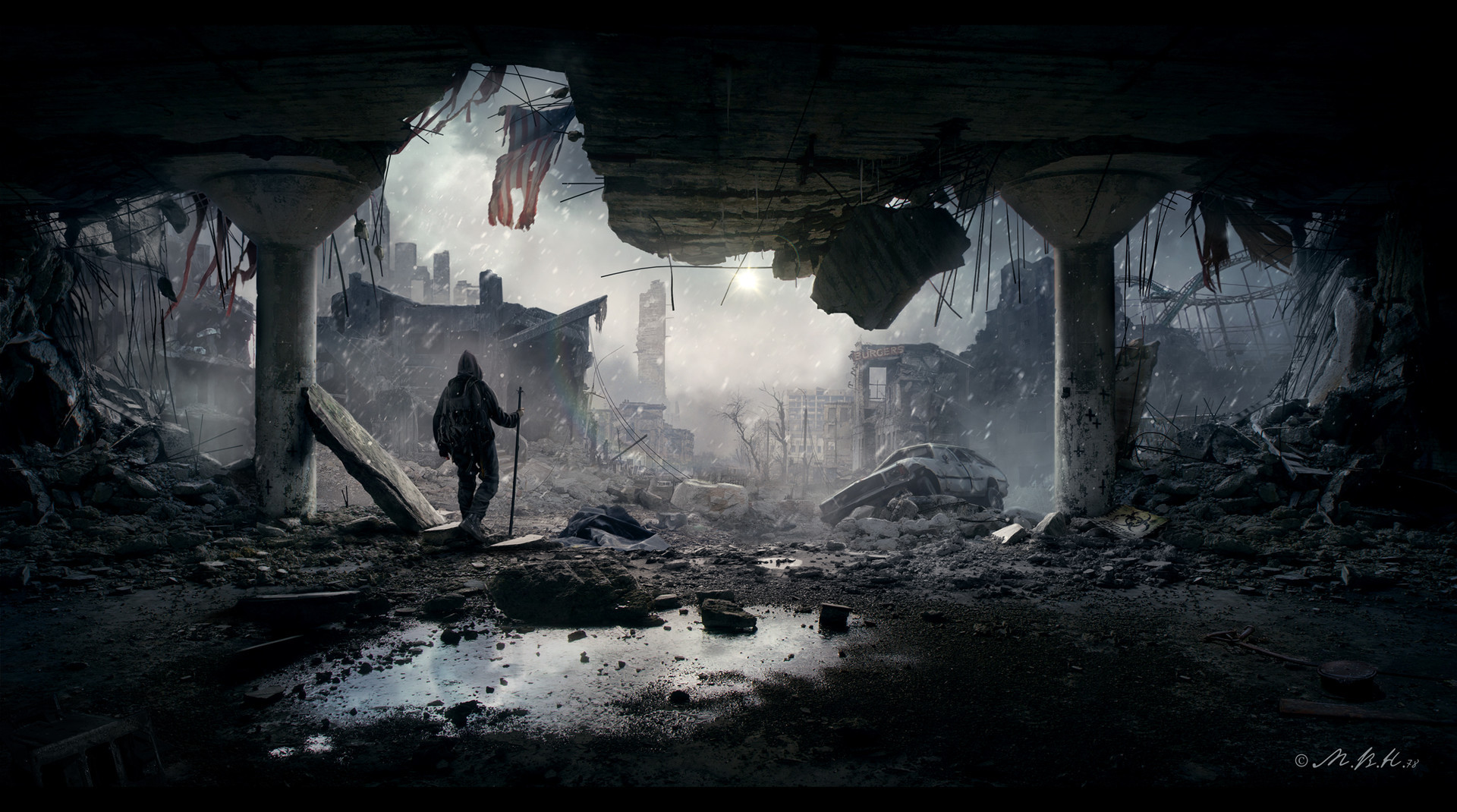 9俄罗斯数字设计师vladimir manyukhin的一些插画作品,相当具有末日