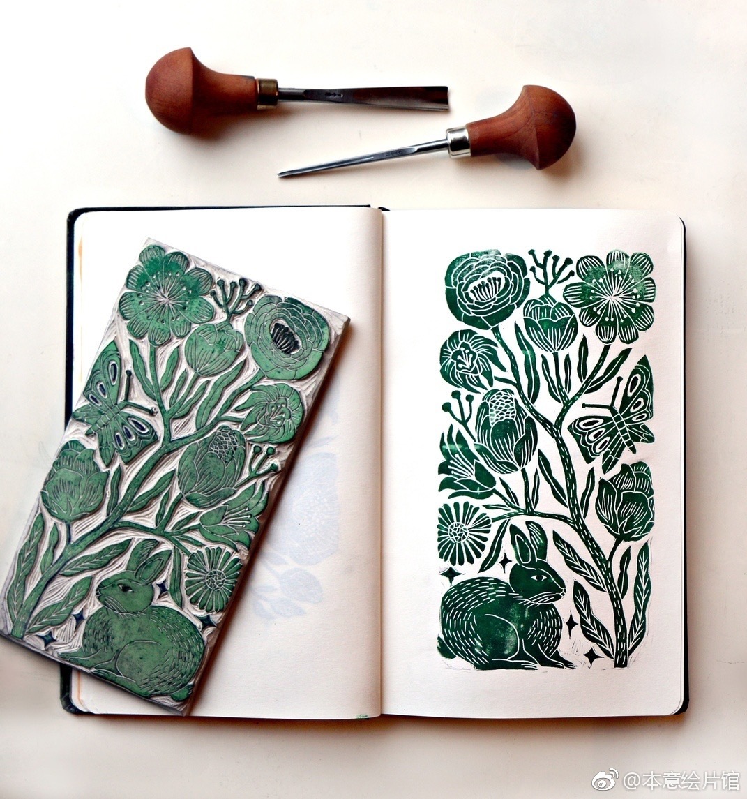 橡皮章手作作品分享 | ins:bloomingprint
