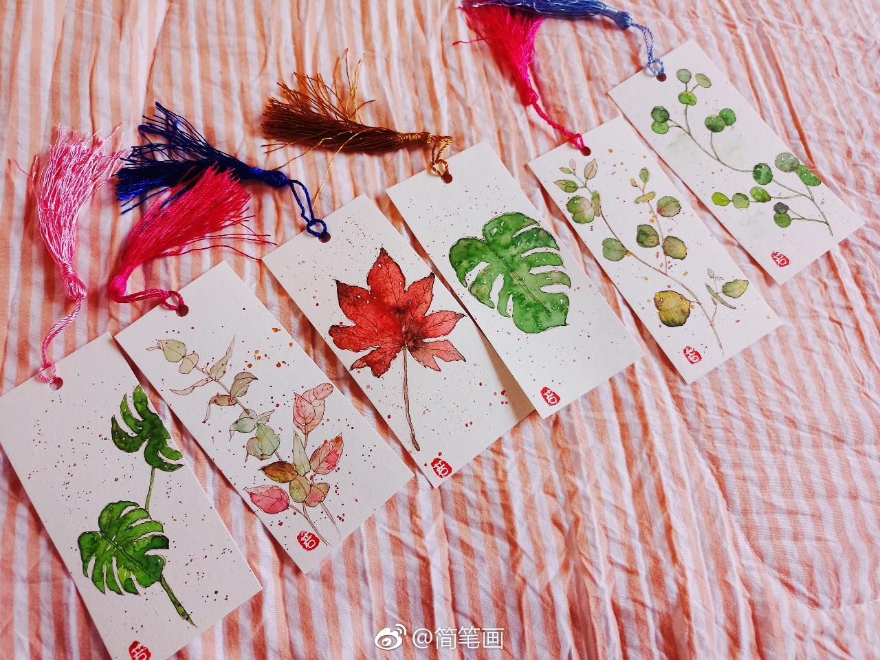 小清新原创植物手绘书签(投稿: )