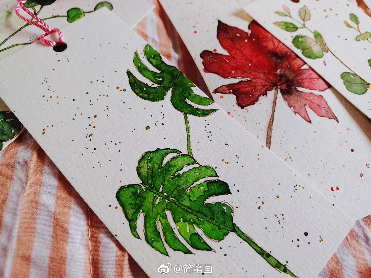 小清新原创植物手绘书签(投稿: )