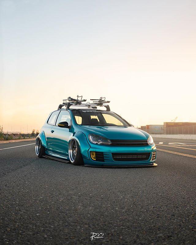 为了达到完美姿态不惜切割车身做宽体大众高尔夫mk6改装案例