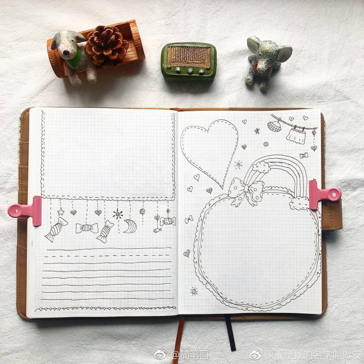 一组六月主题手绘手帐排版投稿