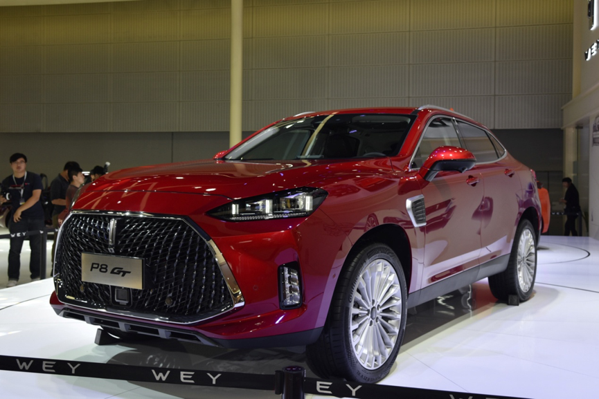 广州车展实拍wey p8 gt,跨界式设计风格,配备激光大灯