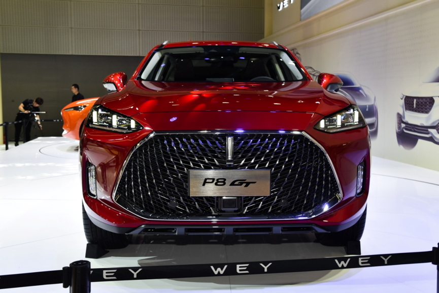 广州车展实拍wey p8 gt,跨界式设计风格,配备激光大灯