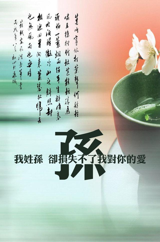 淡雅唯美中国风姓氏手机壁纸