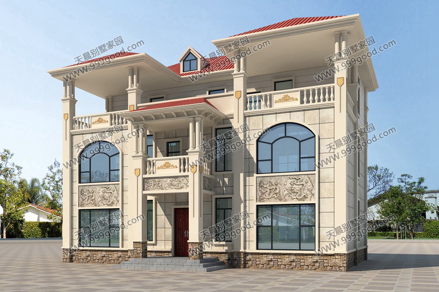 一栋两户的另类双拼别墅144x83米农村住宅经济省钱好生活
