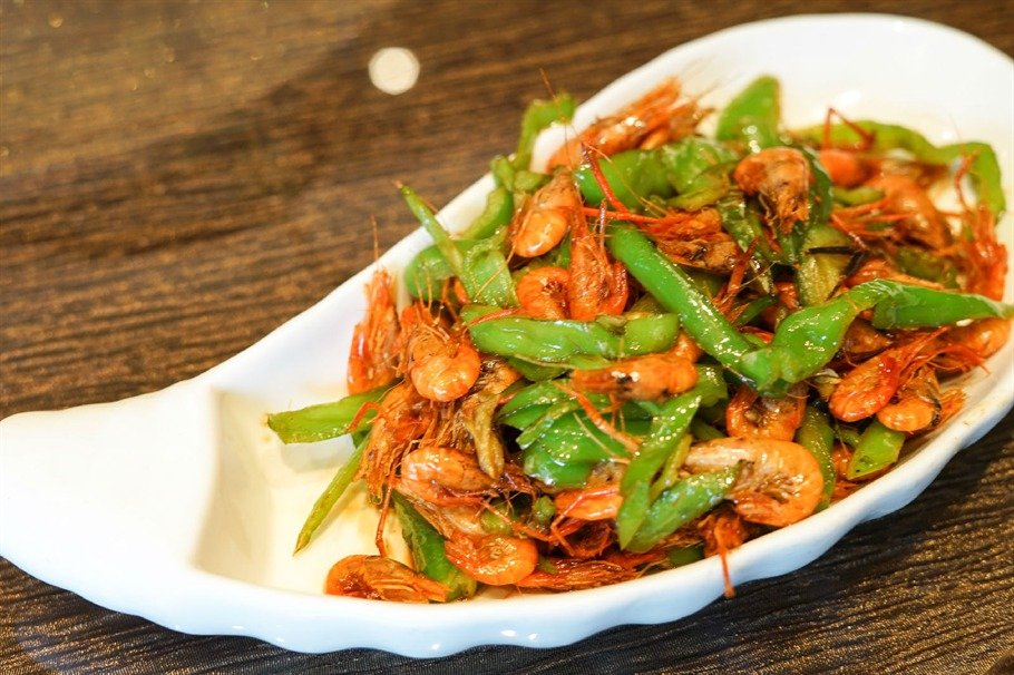 青椒炒河虾干锅山羊肉肉汁萝卜溧阳手工扎干四季豆红烧肉清蒸天目湖