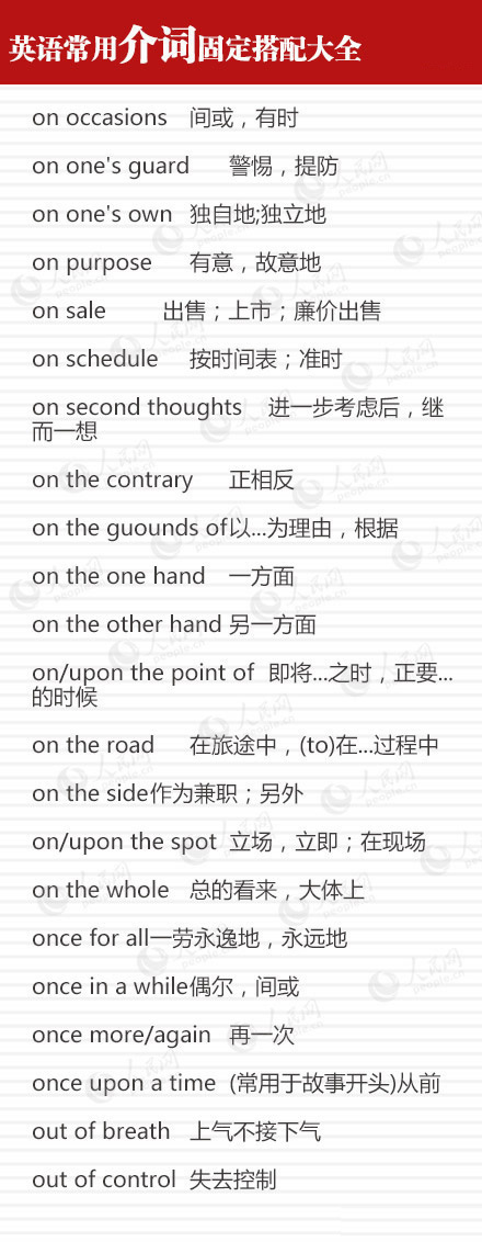 英语常用介词固定搭配大全!实用干货,背完这些|介词|英语|干货_新浪新闻