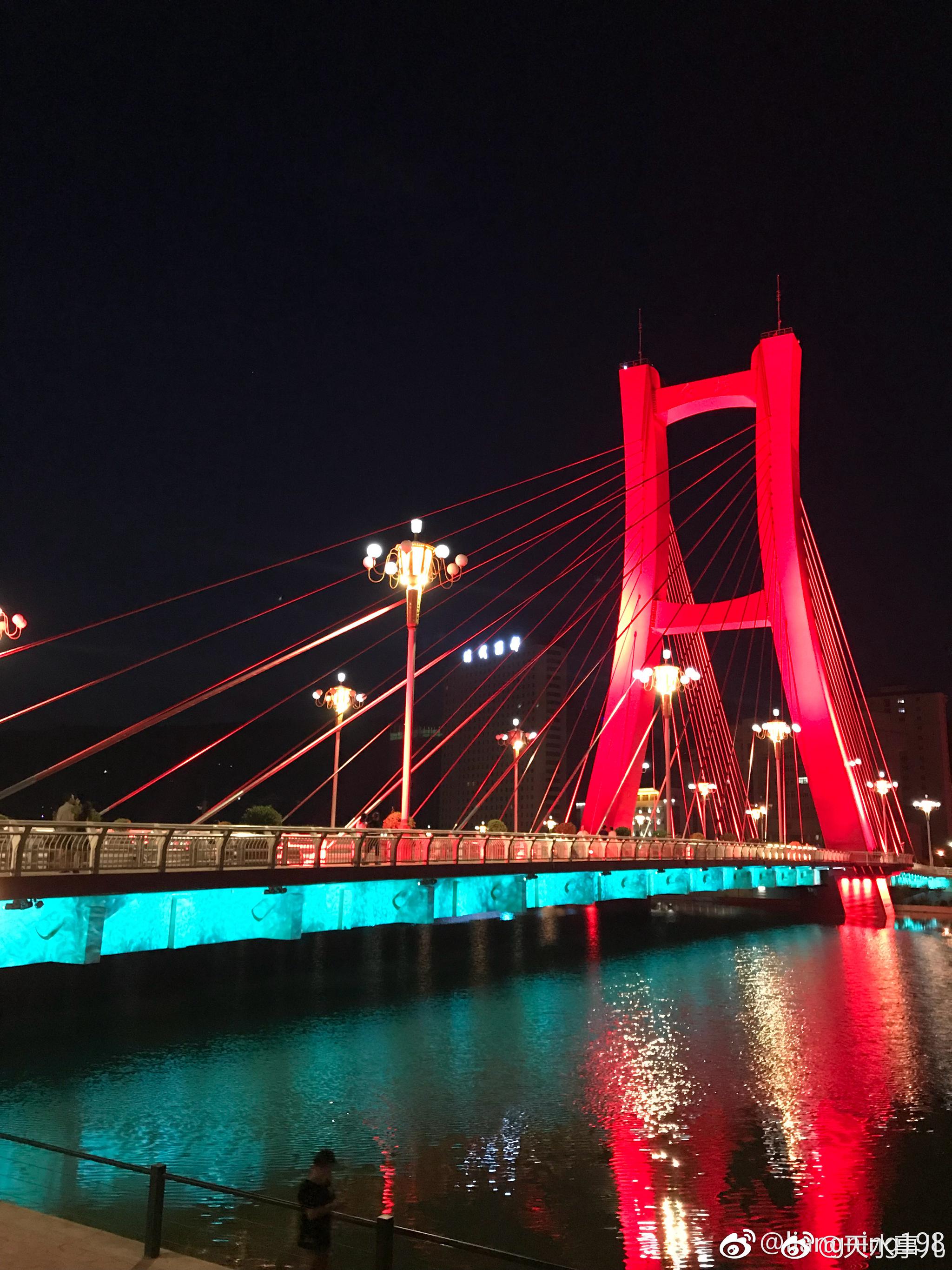 天水红桥夜景,特别美