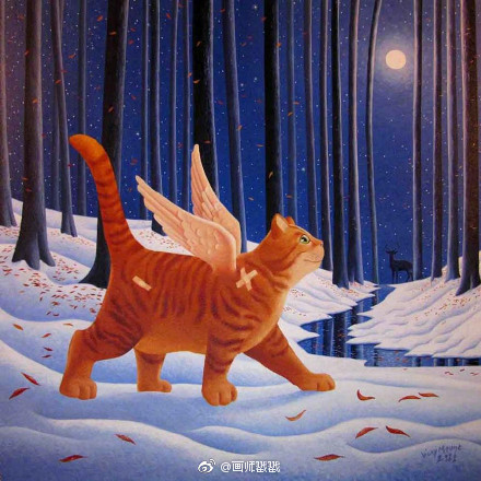 画里不同情绪的猫|插画|狂想|插画师_新浪新闻