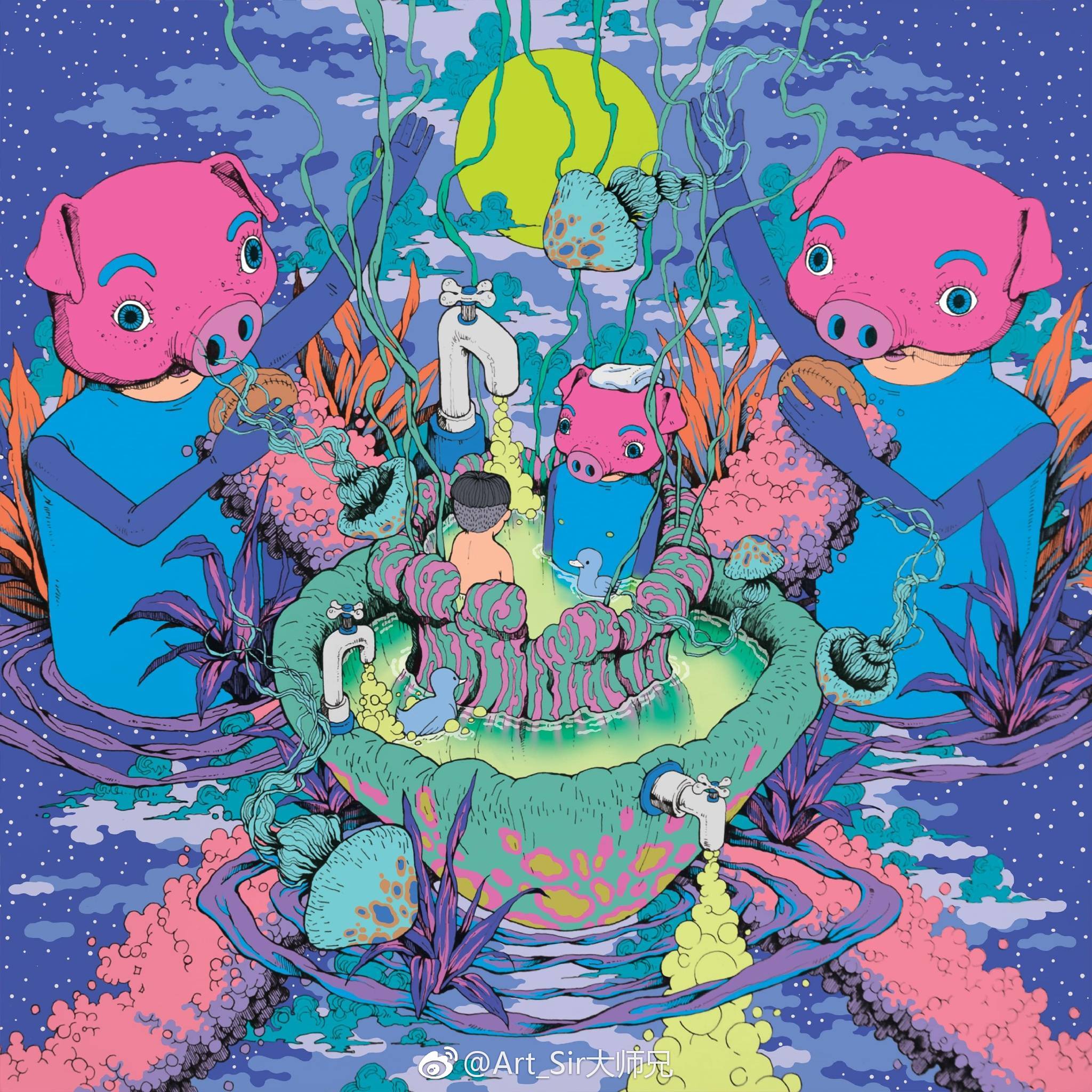 迷幻色彩|韩国插画师和平面设计师 Bang Sang Ho|平面设计师|迷幻|插画师_新浪新闻