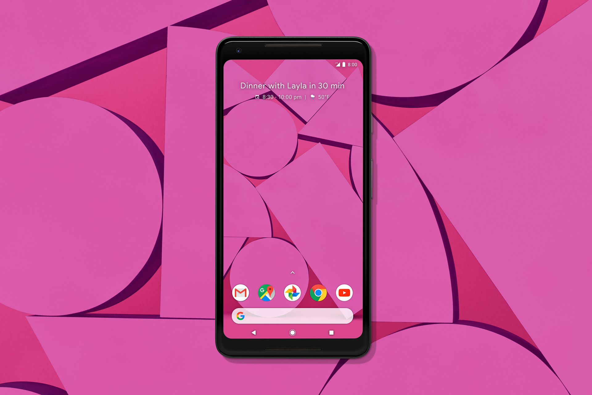 谷歌pixel2手机的壁纸设计空间感满满不说配色也很炸眼啊