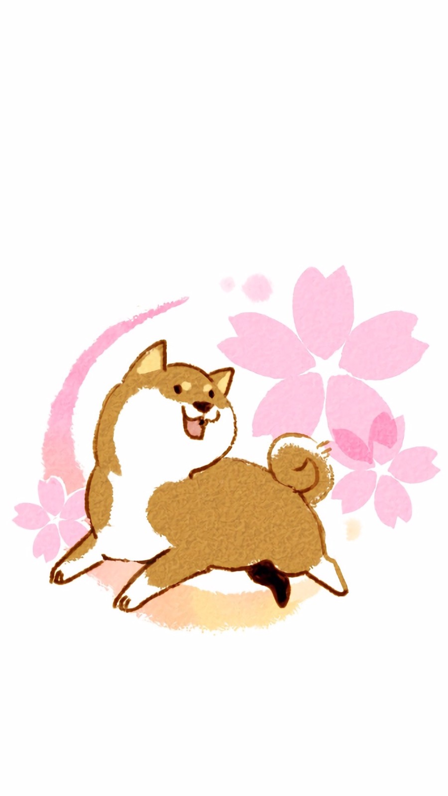 手机壁纸第59期:手绘可爱的柴犬,前方高能亮瞎你的钛金眼