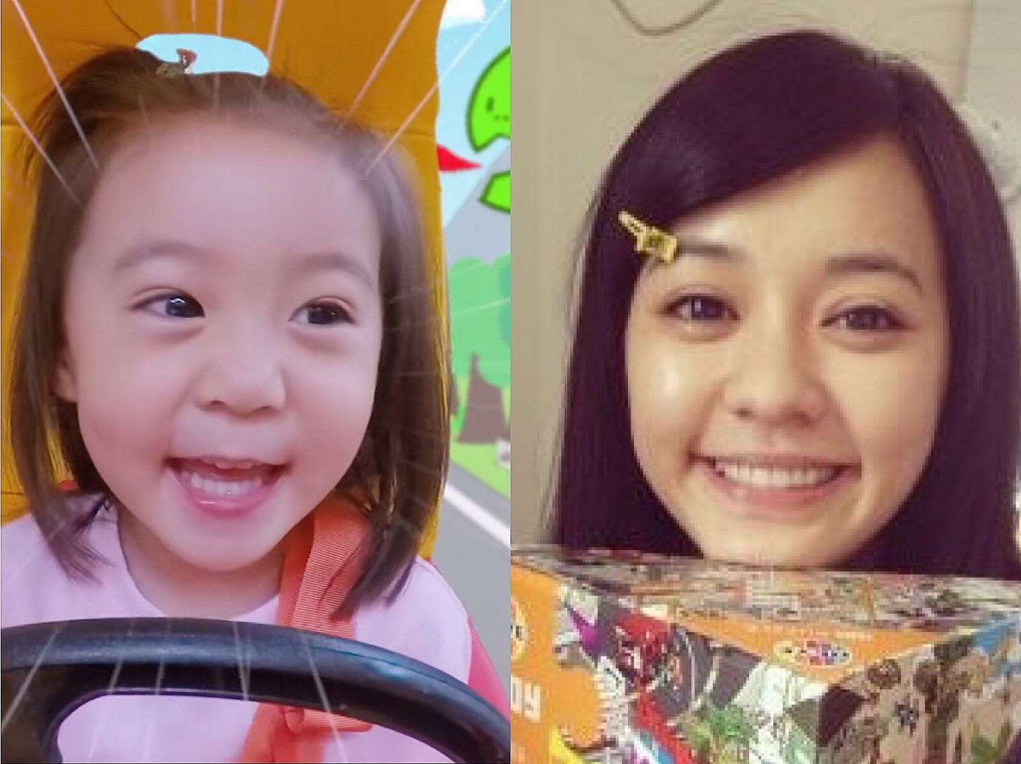 贾静雯2个女儿从小就有星相,咘咘像陈意涵,bo妞像e