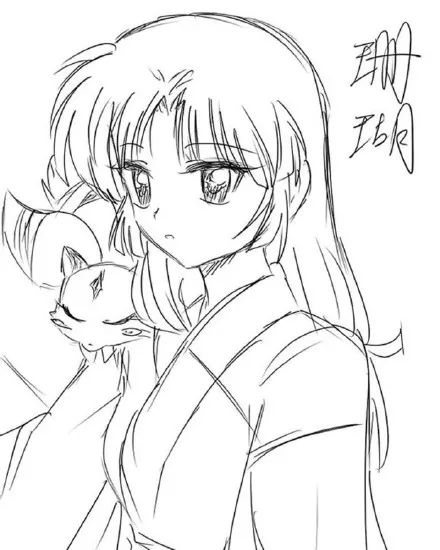 动漫人物犬夜叉简笔画绘画教程,教你怎么画半妖犬夜叉