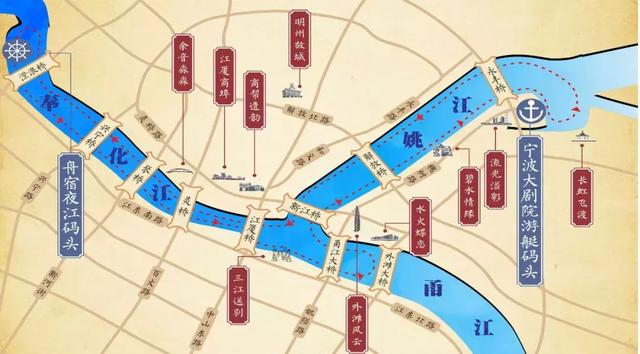 过了江厦桥后,游客便可以到船头的观景台欣赏三江口美景.