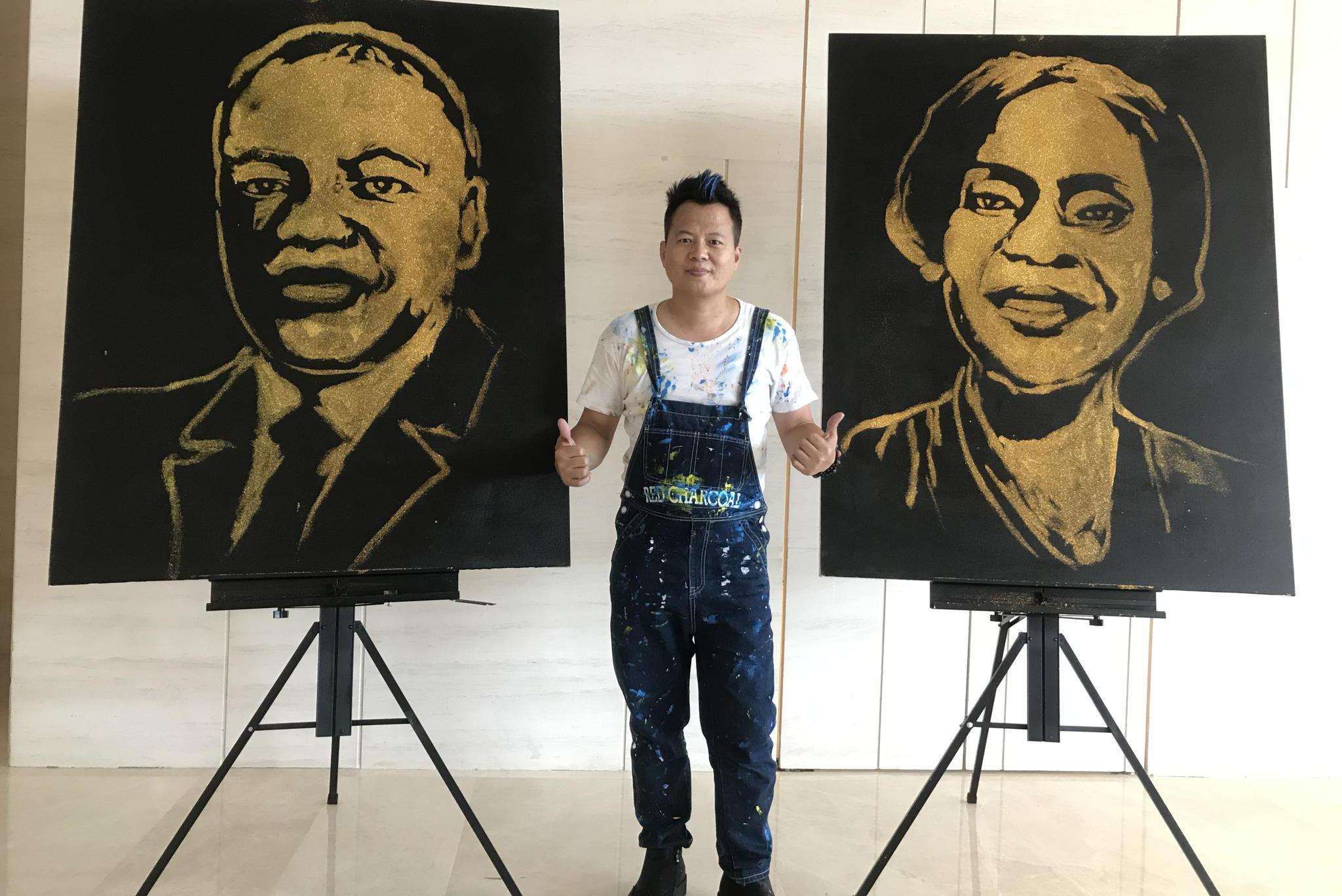 中国演画名家——黄凤荣助力合作论坛,作品作为国礼赠送五国元首