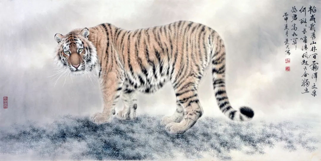 著名画家孟祥顺先生入室弟子.2016年6月出版《王爱民工笔虎》视频.