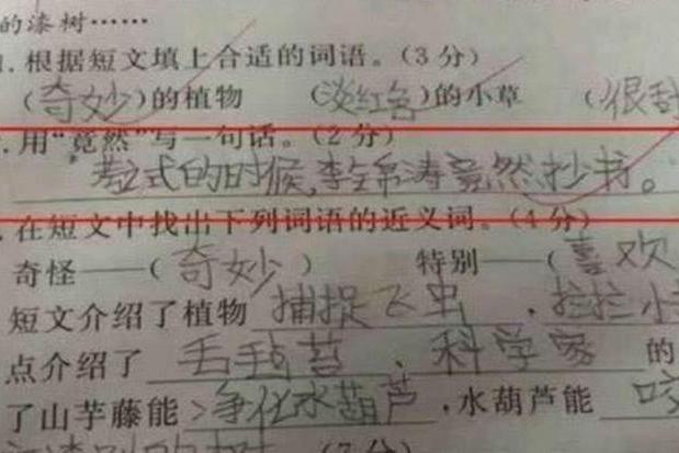 小学生造句,老师看后哭笑不得,网友:造句还能坑同学啊|造句|小学生|老师|李锦涛|同学_新浪新闻