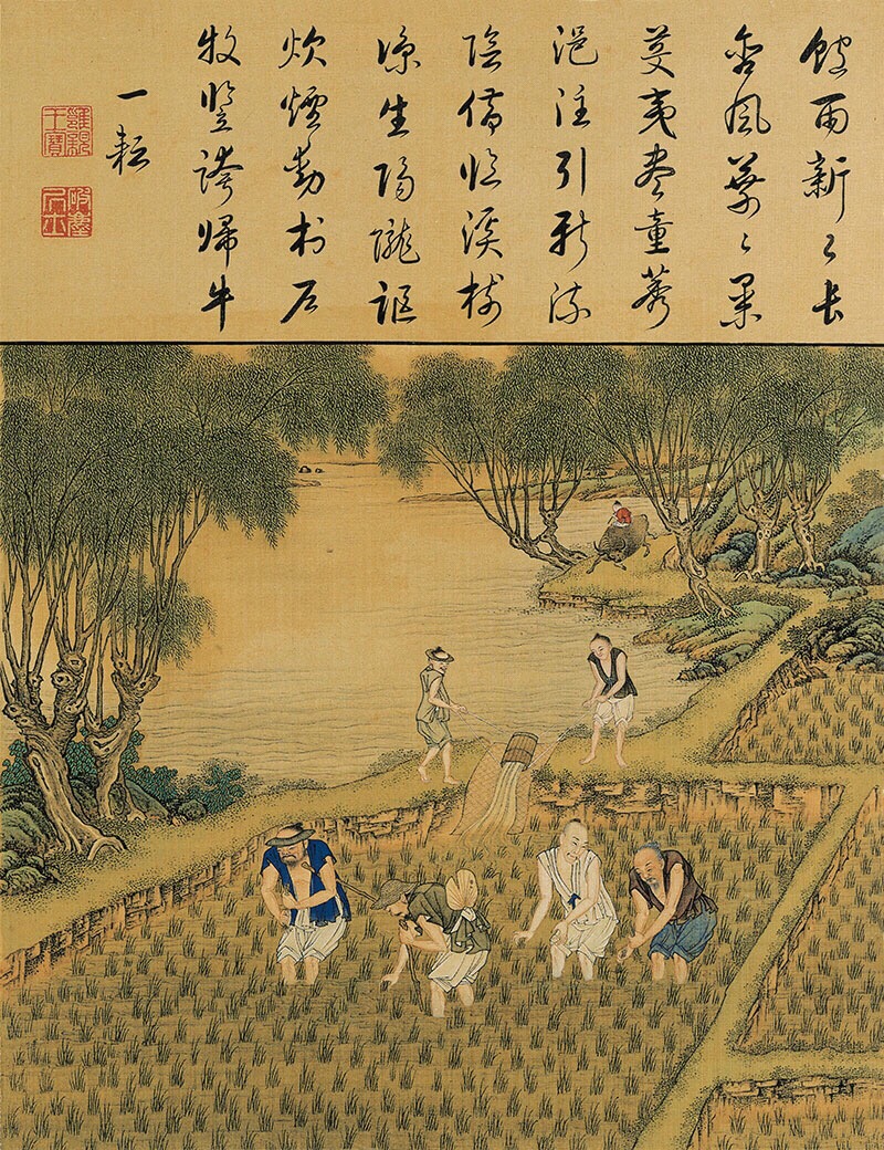 天子三推,皇后亲蚕,男耕女织,这是中国古代很美丽的小农经济图景.