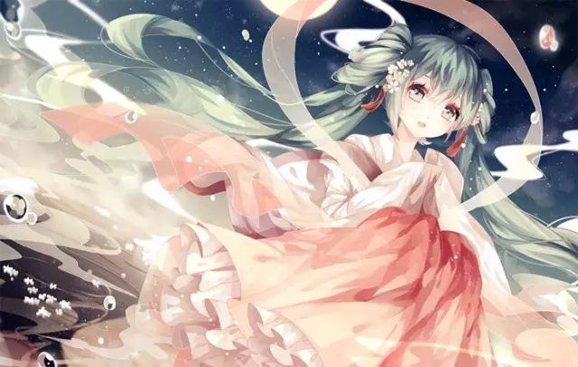 汉服女孩的古风人物绘画图片