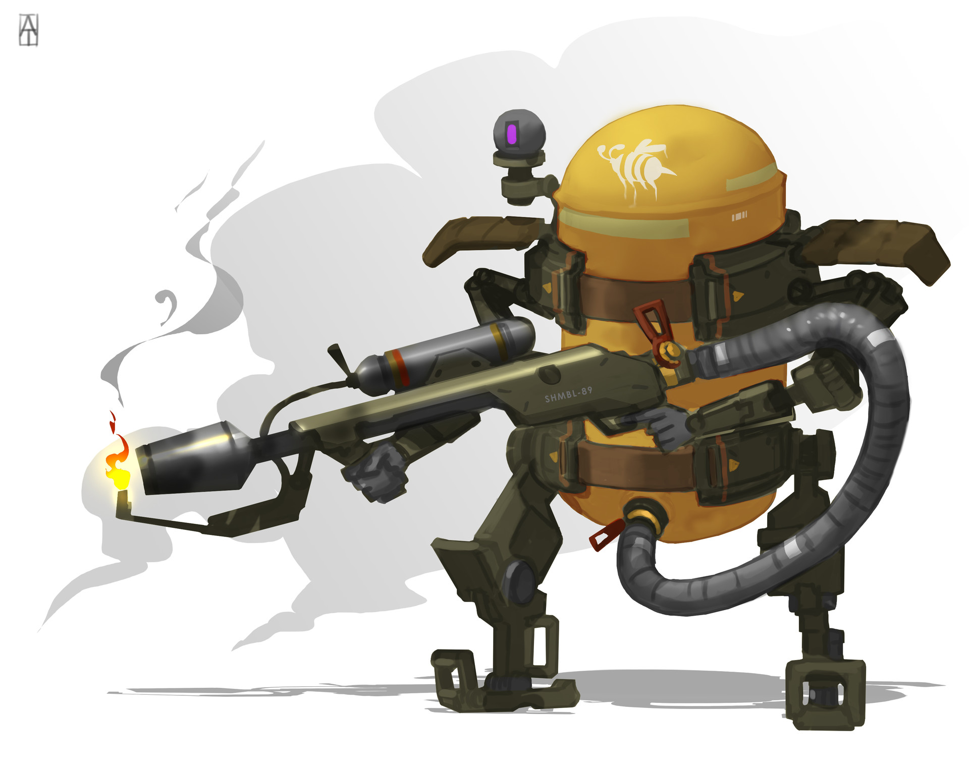 科幻机械类机器人原画设计.