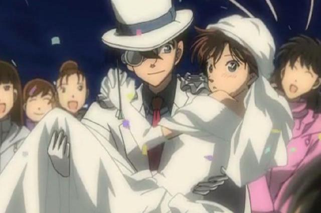 柯南怪盗基德变身黑羽快斗终于他开口向青子浪漫求婚了