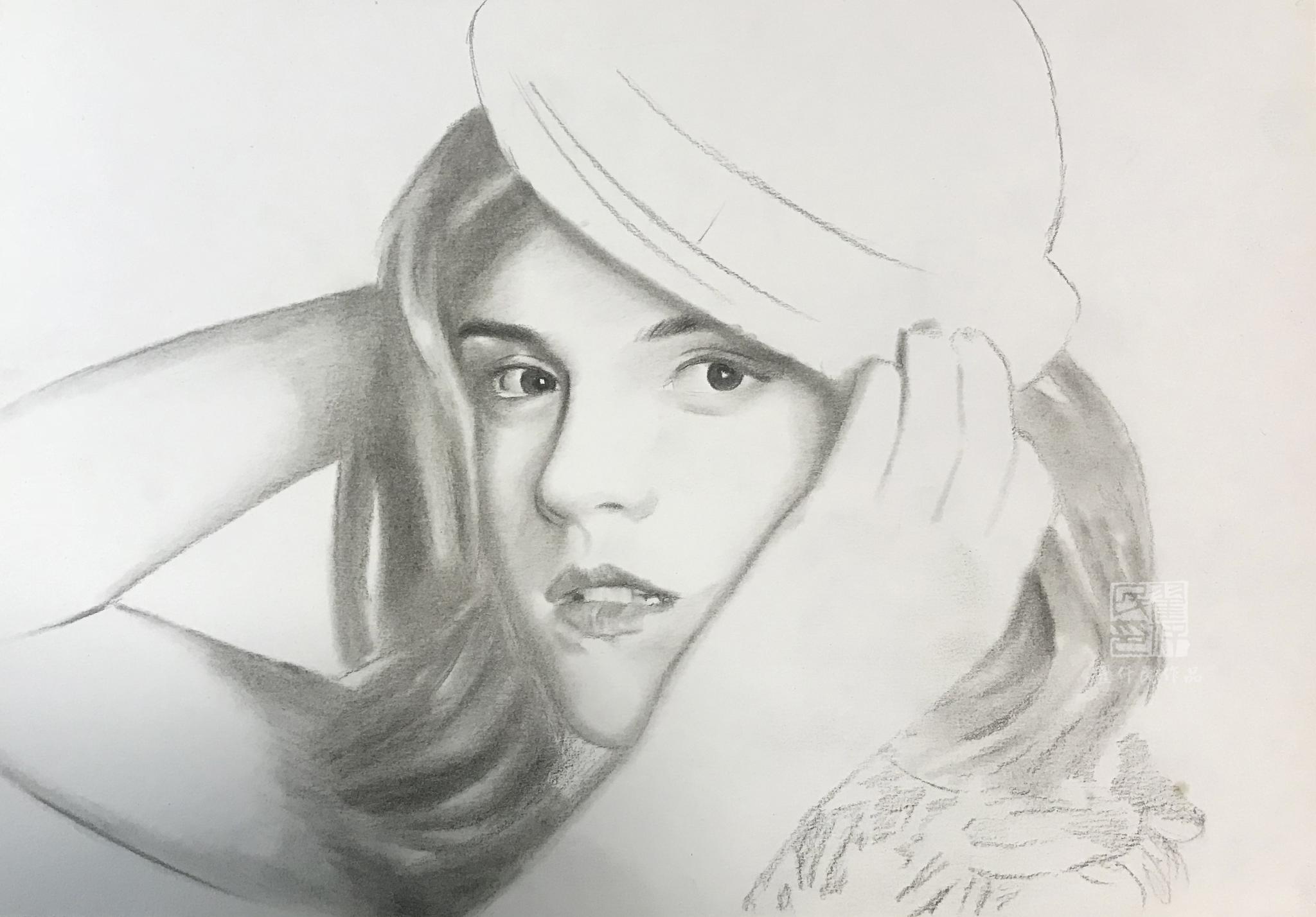 艾玛a4素描,作者认识她是和姐姐看《美女与野兽》