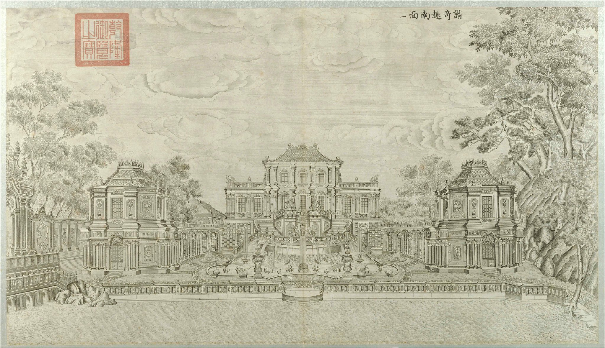 郎世宁圆明园西洋楼版画上高清大图
