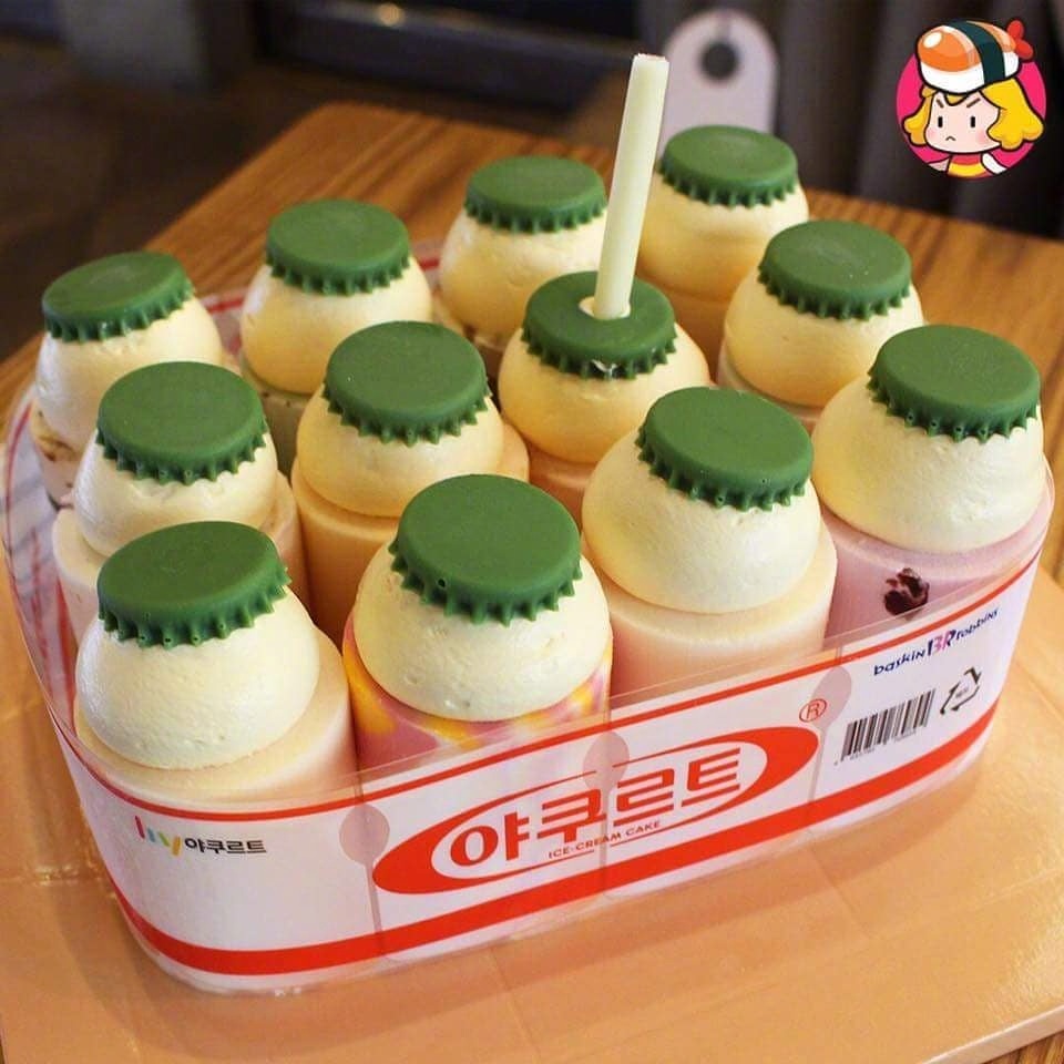 韩国br超可爱的养乐多造型冰激凌蛋糕~最近有过生日的