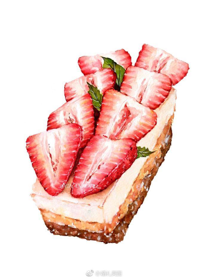 手绘甜点仿佛都能闻到诱人的香气