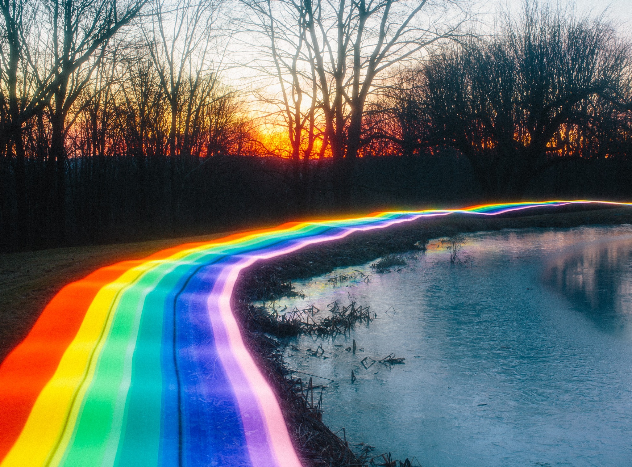 深夜的森林中|彩虹|曲棍球棒|彩光灯_新浪新闻