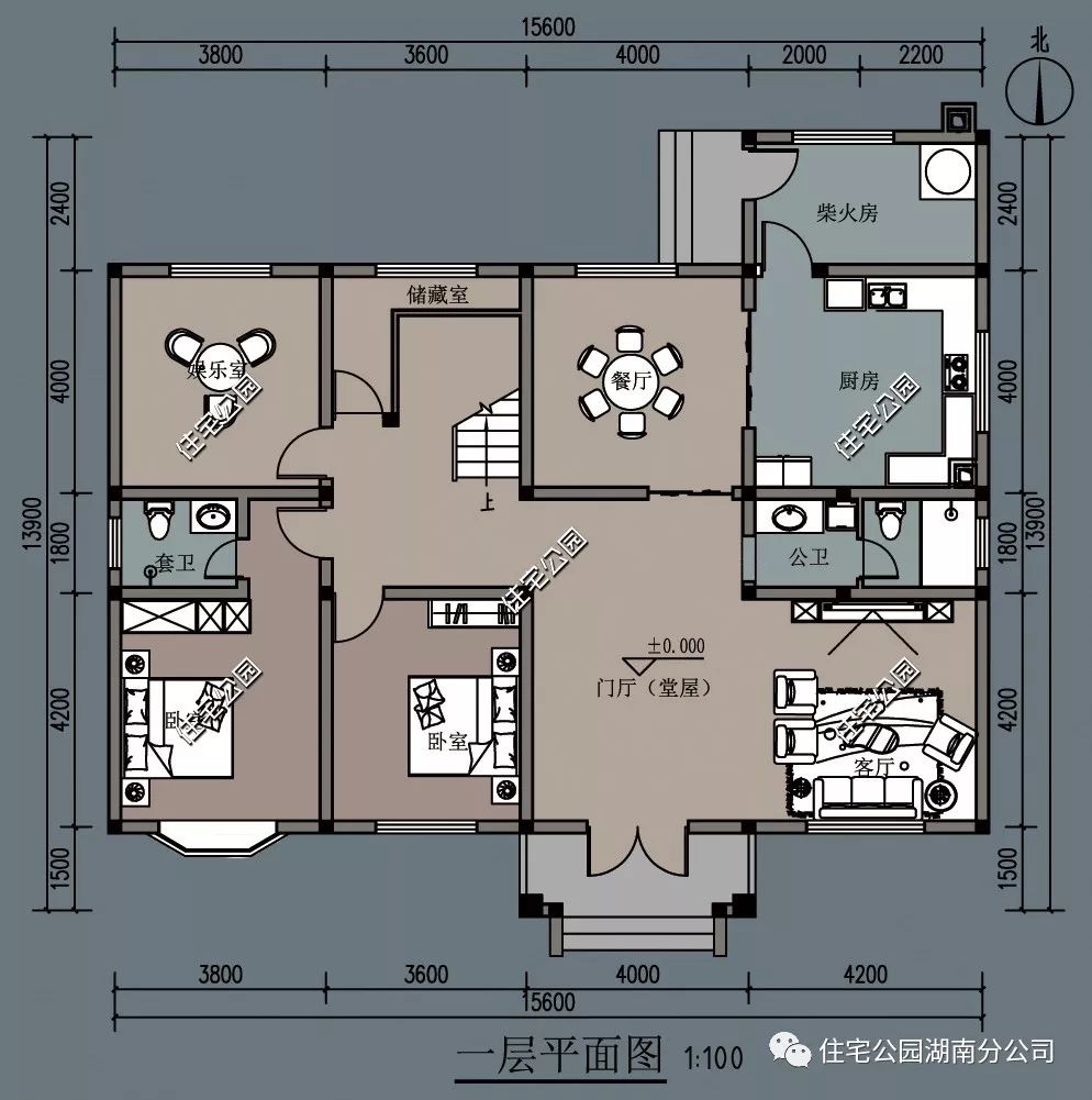 新农村自建别墅16x14米,5卧4卫带堂屋,35万建好南北方都适合!