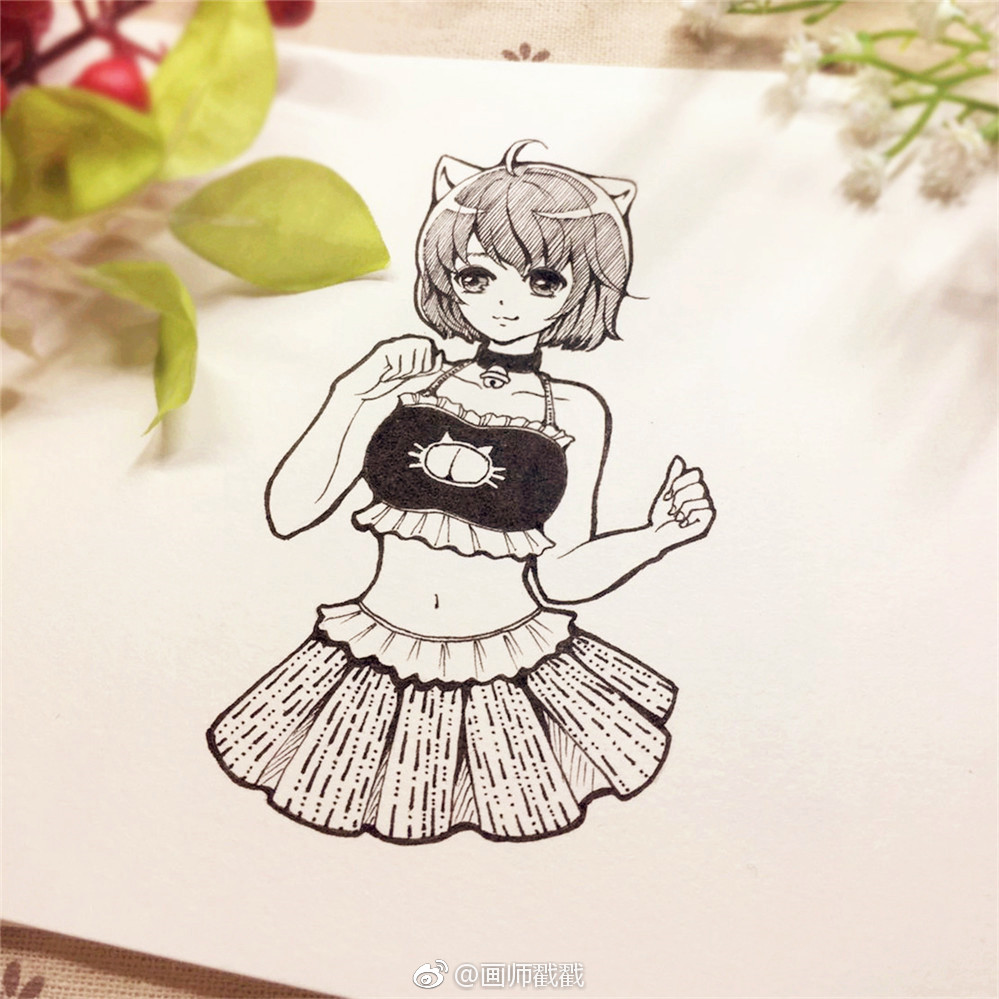 此处无色胜有色哦~~用针管笔画漫画美女别有一份风味呀