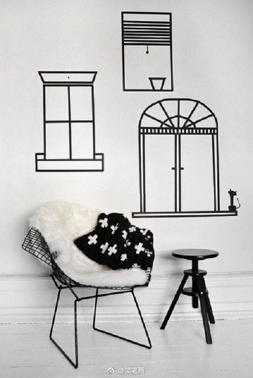 适合画在空白墙上的装饰简笔画