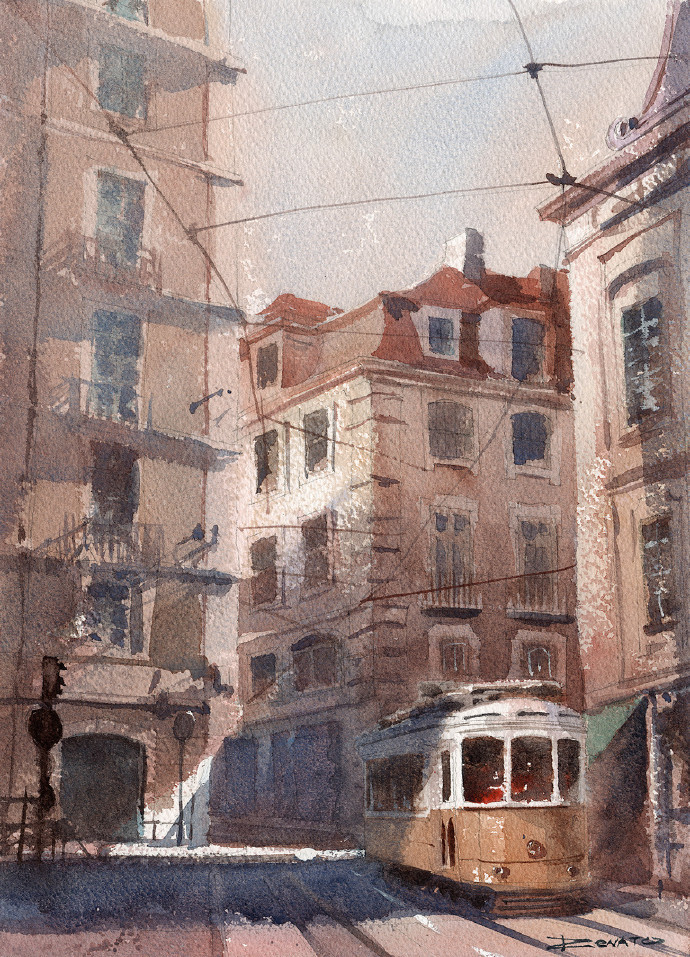 来自艺术家renatopalmuti的里斯本建筑水彩