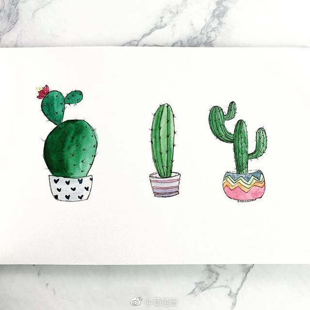 小清新盆栽手绘手帐素材~(by:paperbybb)