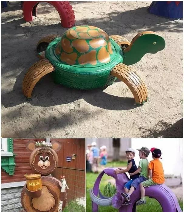 幼儿园轮胎环创布置,太美了!