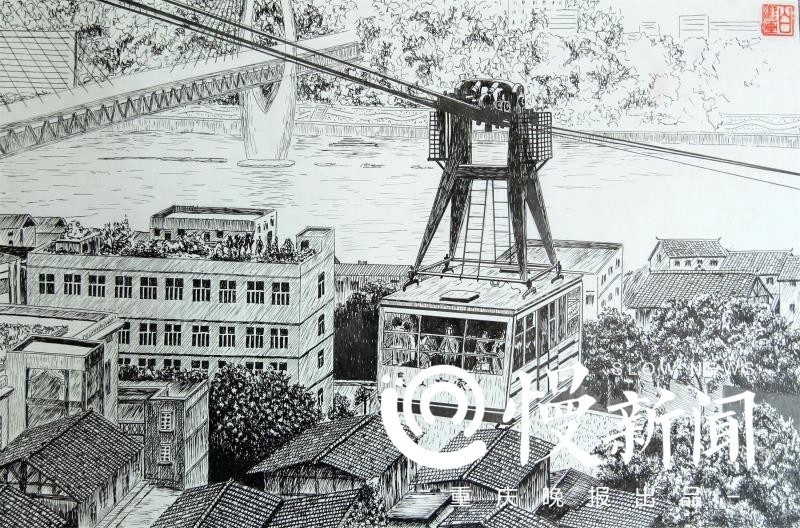 驾校门卫大叔一年画70余幅钢笔画,重庆人气景点跃然纸上