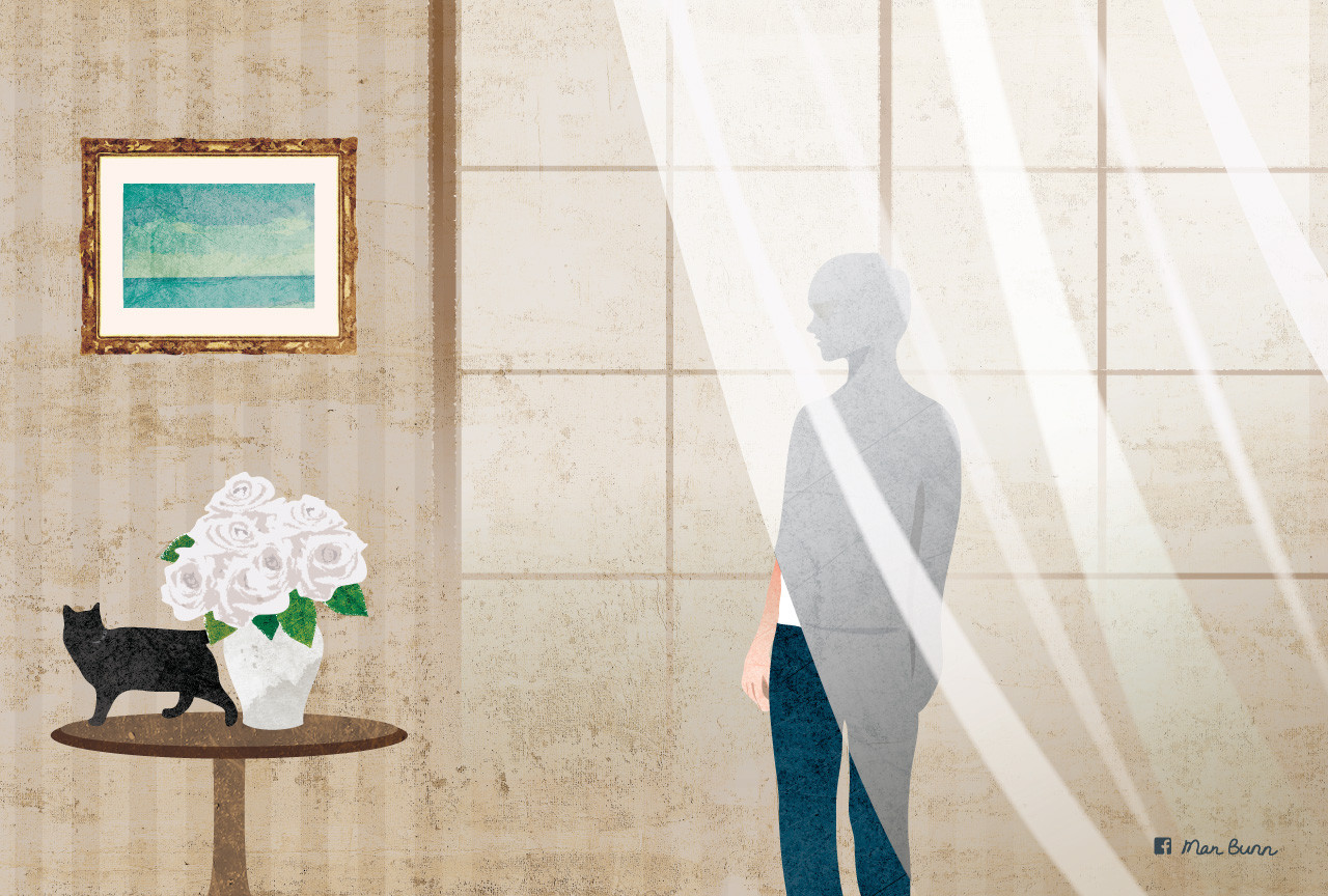 一人孤独.一丝沉默.这组意境插画作品来自画师man bunn