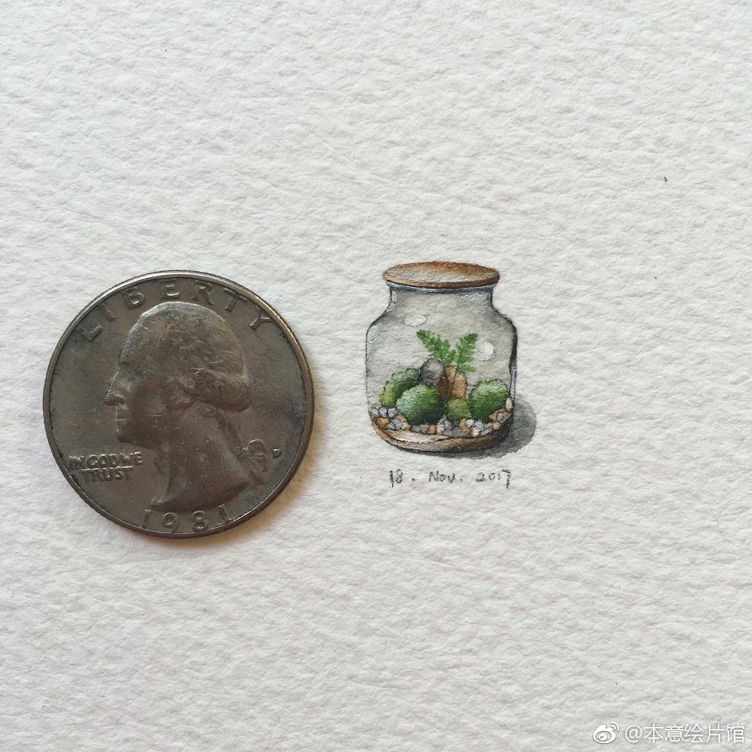 一组硬币大小的小画inswenchenhong