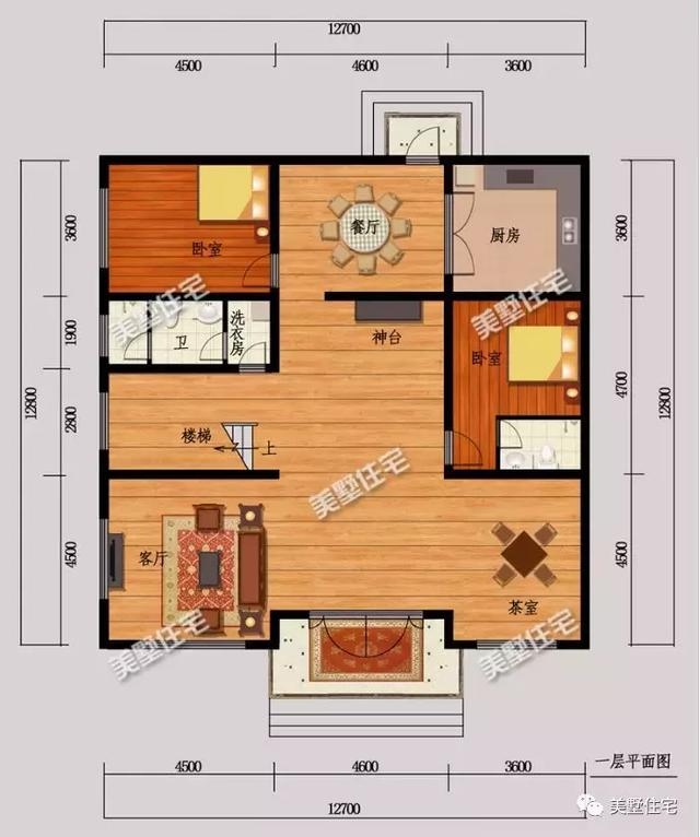 6款农村三层别墅,户型方正外观大气,款款都带大露台