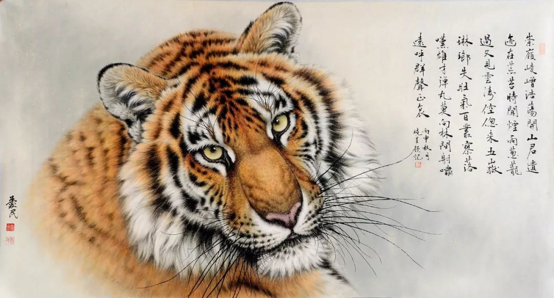 著名画家孟祥顺先生入室弟子.2016年6月出版《王爱民工笔虎》视频.