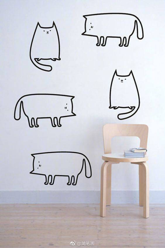 适合画在空白墙上的装饰简笔画