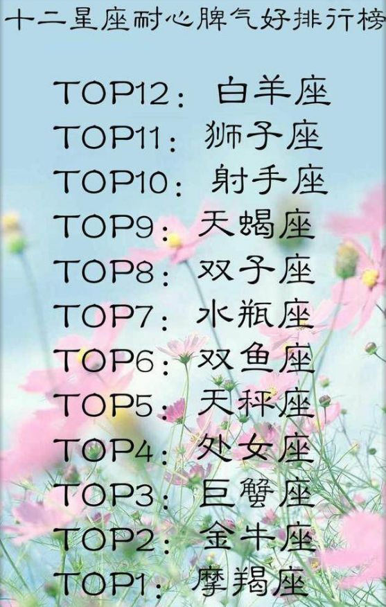 十二星座中那些脾气和性格恰到好处刚刚好的几大星座!