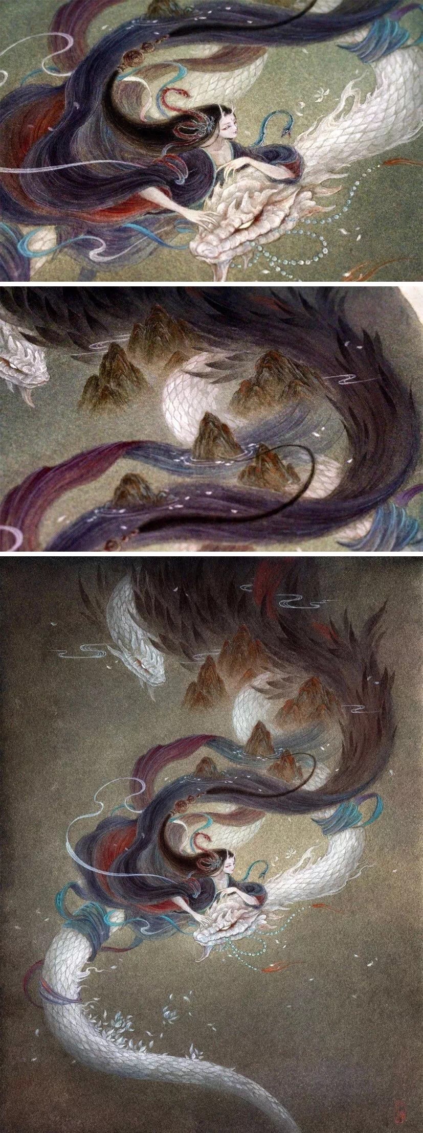 90后插画师杉泽的全新《山海经》演绎,很美!